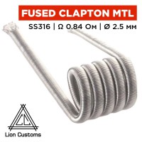 Готовая спираль Lion Customs Fused Clapton Coil MTL 0.2 мм SS316 0.84 Ом 1 шт