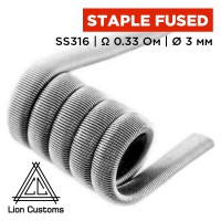 Готова спіраль Lion Customs Staple Fused Clapton Coil 0.8x0.1 + 0.1 мм SS316 0.33 Ом 1 шт