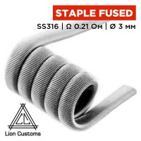 Готова спіраль Lion Customs Staple Fused Clapton Coil 2*(0.8x0.1)+0.15 мм SS316 0.21 Ом 1 шт