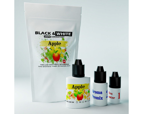 Набір для сольової рідини Black & White Apple 25 мг 30 мл