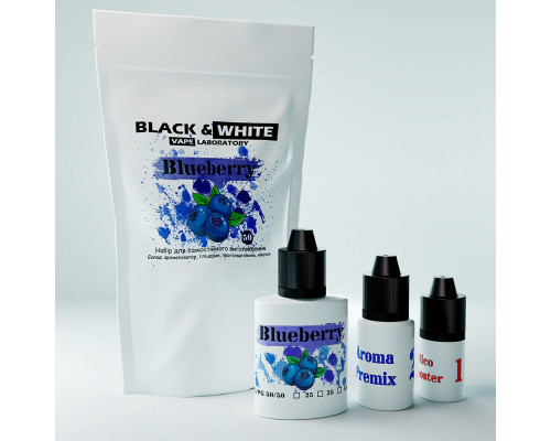 Набір для сольової рідини Black & White Blueberry 25 мг 30 мл