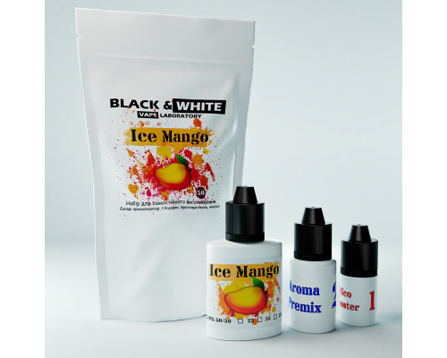 Набір для сольової рідини Black & White Ice Mango 25 мг 30 мл