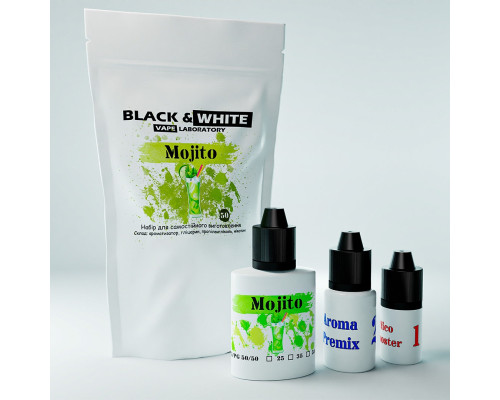 Набір для сольової рідини Black & White Mojito 25 мг 30 мл