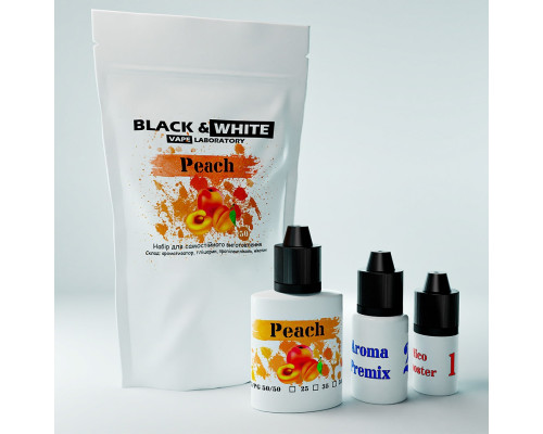 Набір для сольової рідини Black & White Peach 25 мг 30 мл