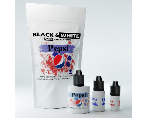 Набір для сольової рідини Black & White Pepsi 25 мг 30 мл
