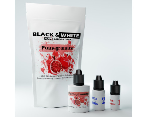 Набір для сольової рідини Black & White Pomegranate 25 мг 30 мл