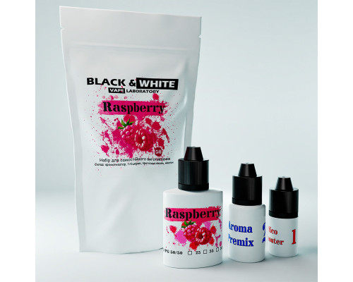 Набір для сольової рідини Black & White Raspberry 25 мг 30 мл
