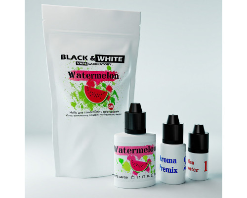 Набір для сольової рідини Black & White Watermelon 25 мг 30 мл
