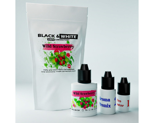 Набір для сольової рідини Black & White Wild strawberry 25 мг 30 мл